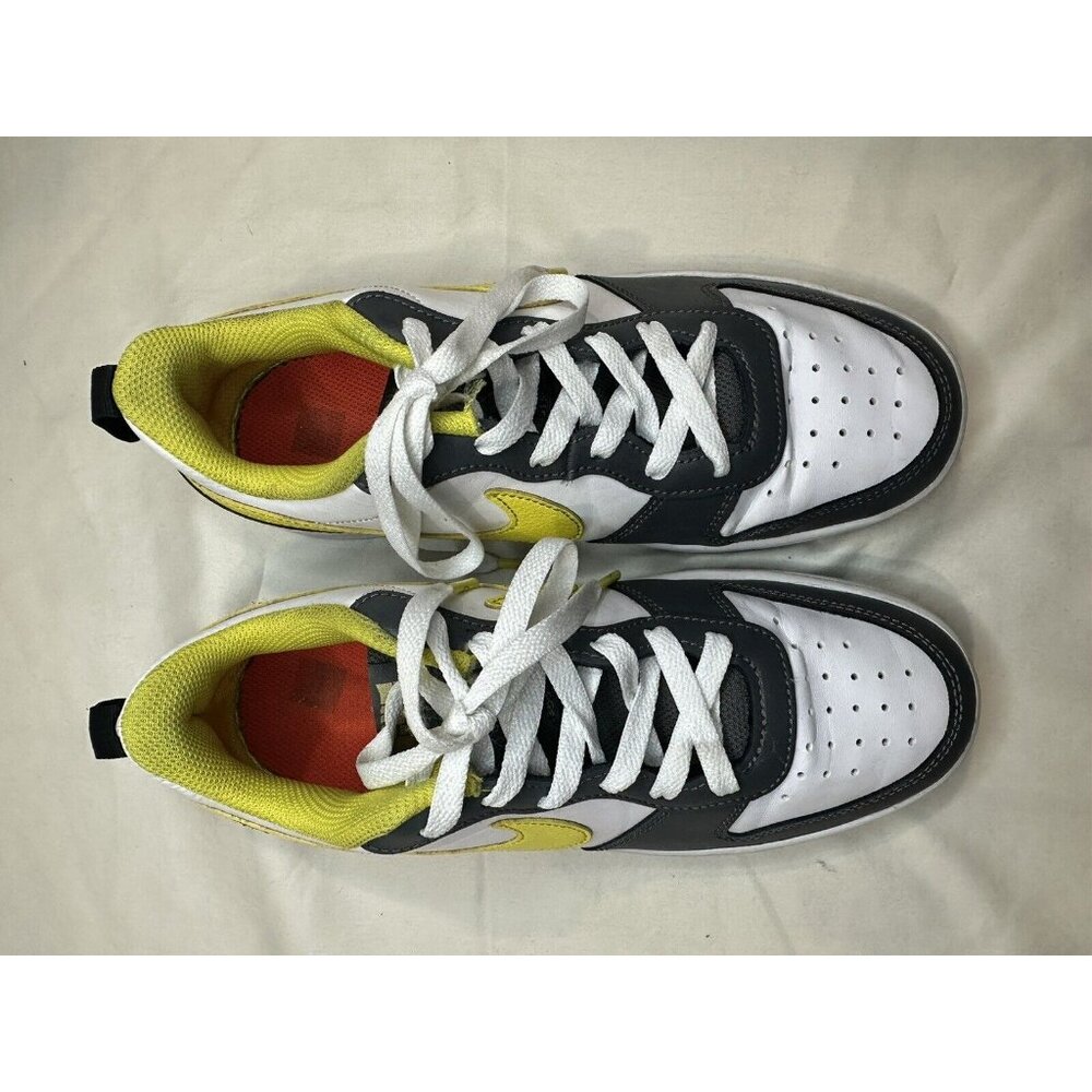 Nike Court Borough Low 2 Gray White and Yellow Smiley (GS) DO6688-100 Size 5.5YU - Picture 4 of 8